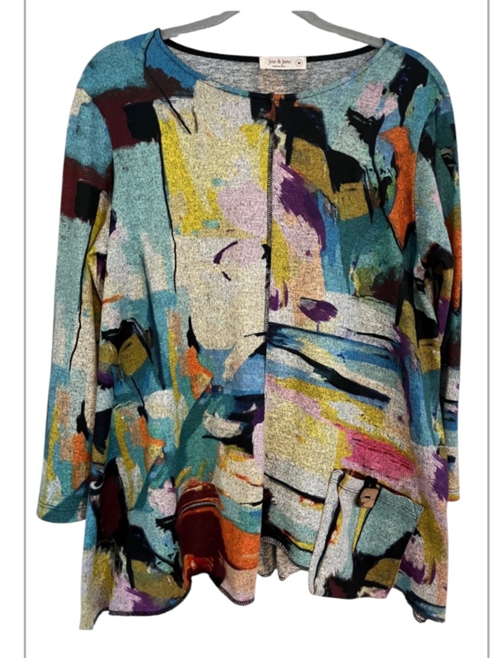 Jess and Jane Abstract Multicolor Women's Tunic Top - Picture 2 of 5